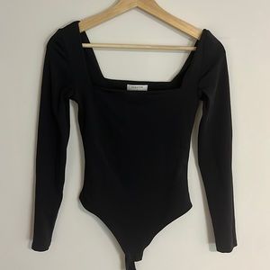 Babaton black square neck bodysuit